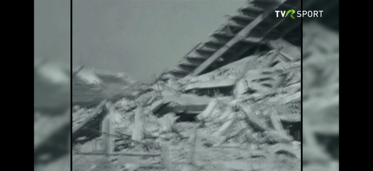 Imagini în premieră difuzate de Televiziunea Română » Cum a fost devastat stadionul Rapid în bombardamentele din 1944!