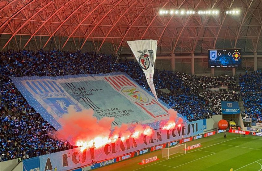 Cei peste 30.000 de spectatori prezenți pe „Ion Oblemenco” au creat o atmosferă de veritabil derby la Universitatea Craiova - FCSB.