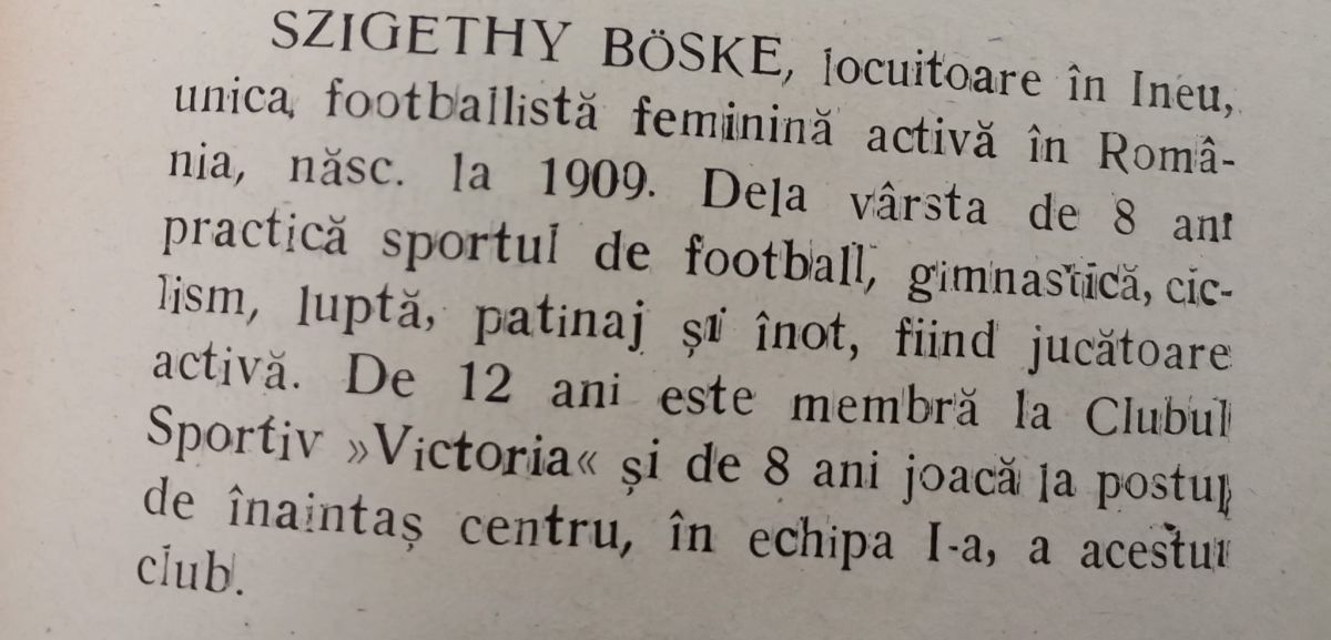 Elisabeta „Boske” Szigheti - prima fotbalistă din România