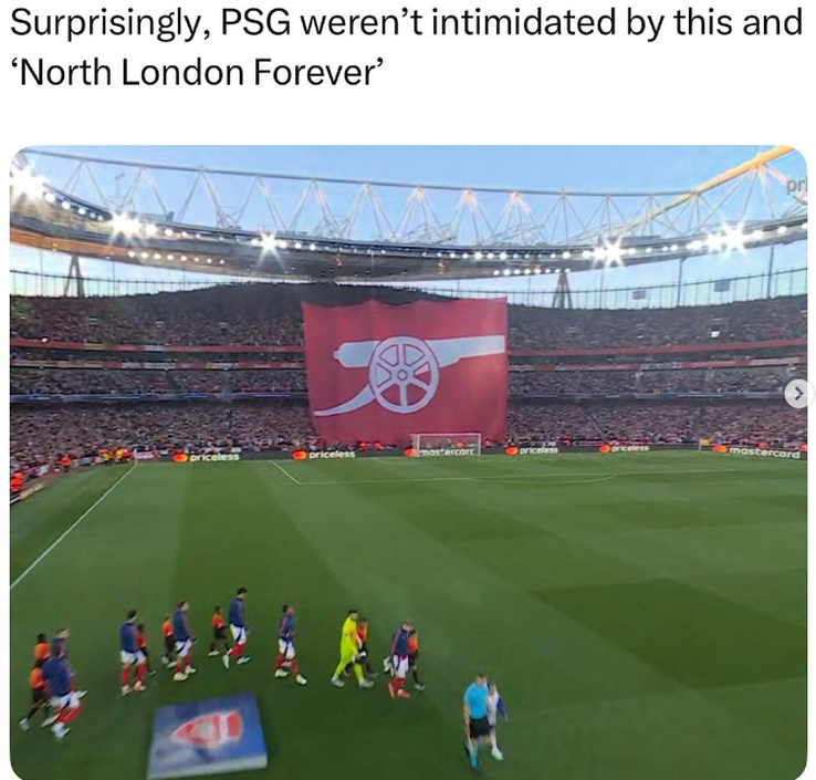 „În mod «surprinzător», PSG n-a fost intimidată de asta și de «North London Forever»”