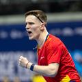 Iulian Chiriță după un punct reușit FOTO ITTF