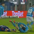 Alexandru Gîț s-a accidentat grav în Voluntari - FC Bihor // FOTO: captură Prima Sport