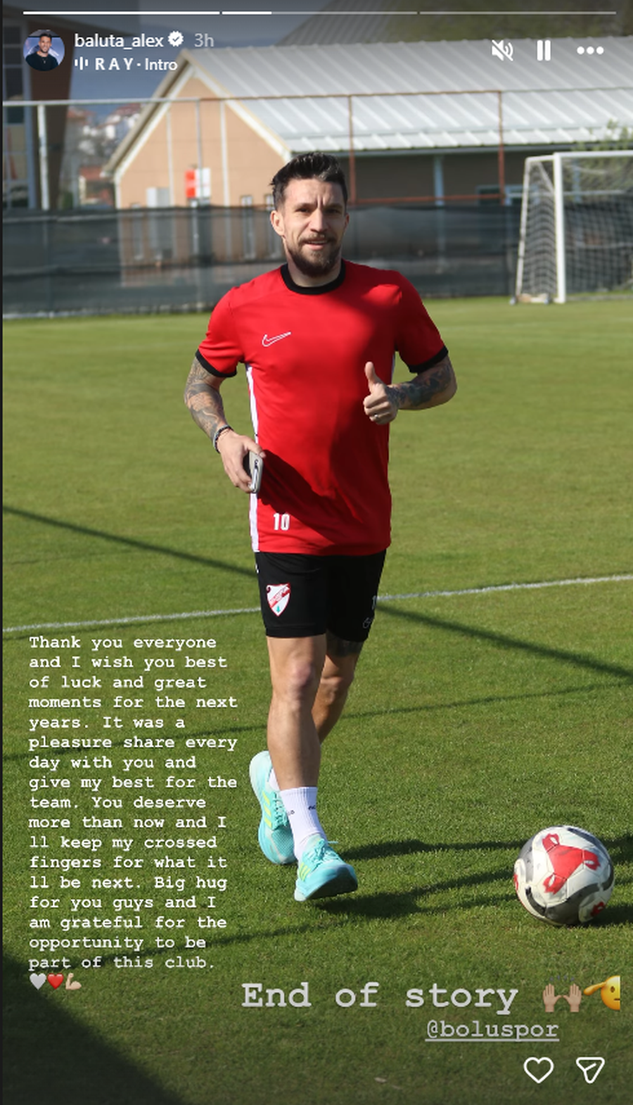 Alexandru Băluță și-a anunțat plecarea de la club: „Meritați mai mult”