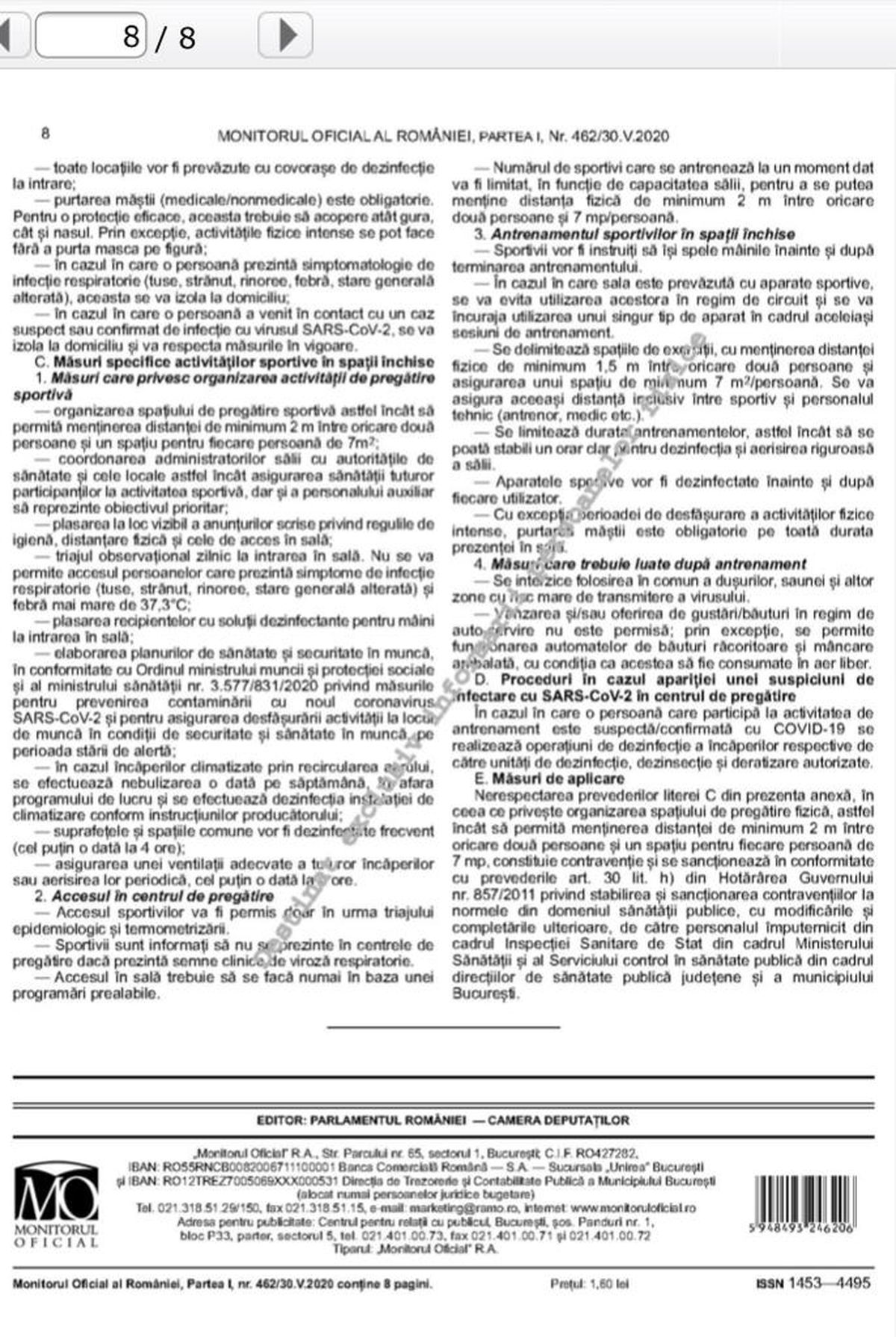 Regulile pentru reluarea competițiilor, publicate în Monitorul Oficial