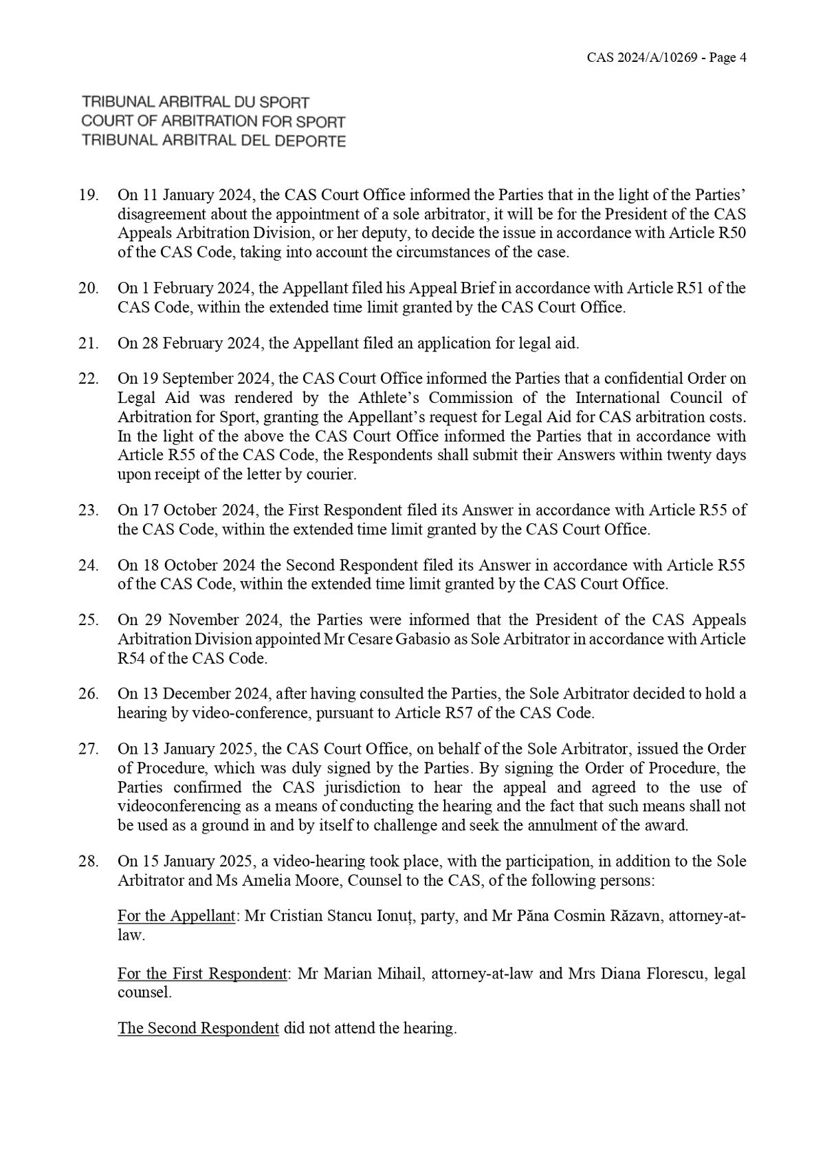 Decizie TAS Rapid - Ionuț Stancu