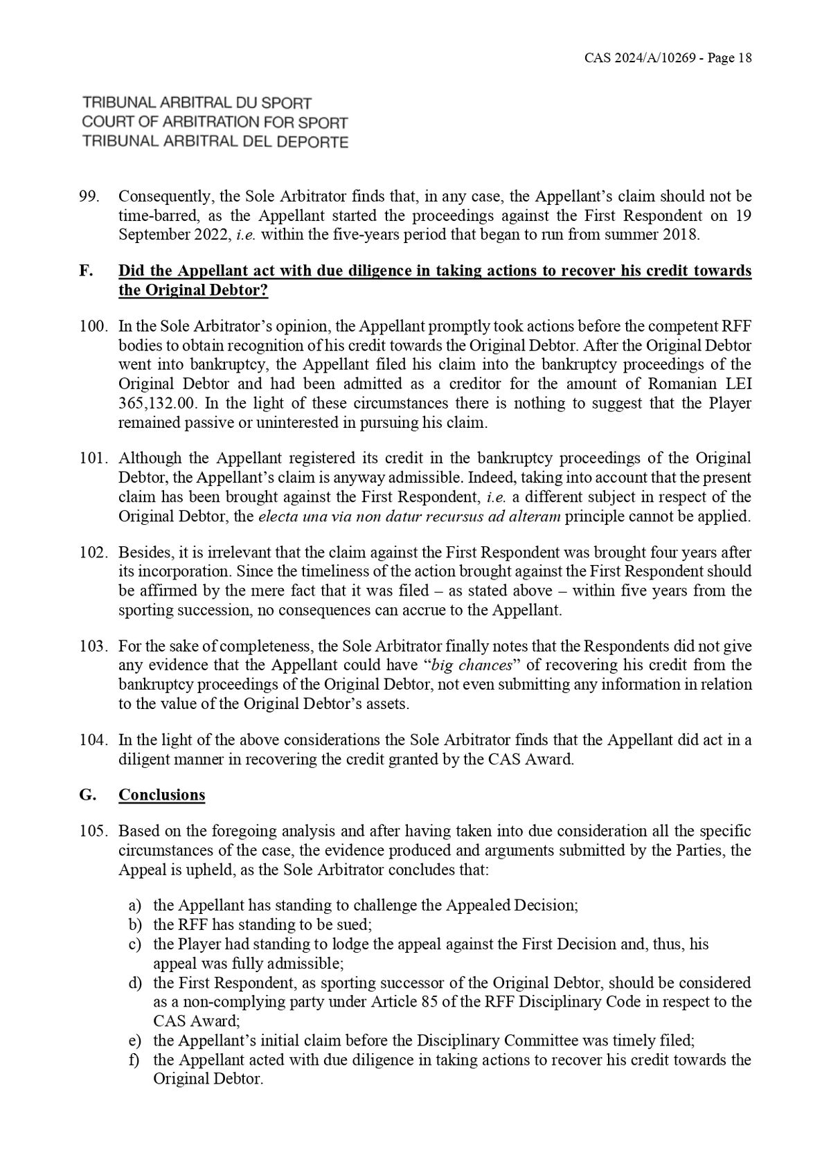 Decizie TAS Rapid - Ionuț Stancu