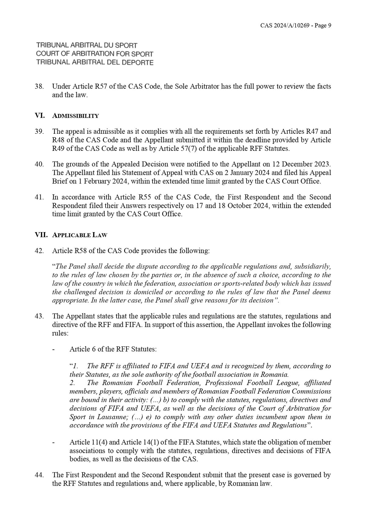 Decizie TAS Rapid - Ionuț Stancu