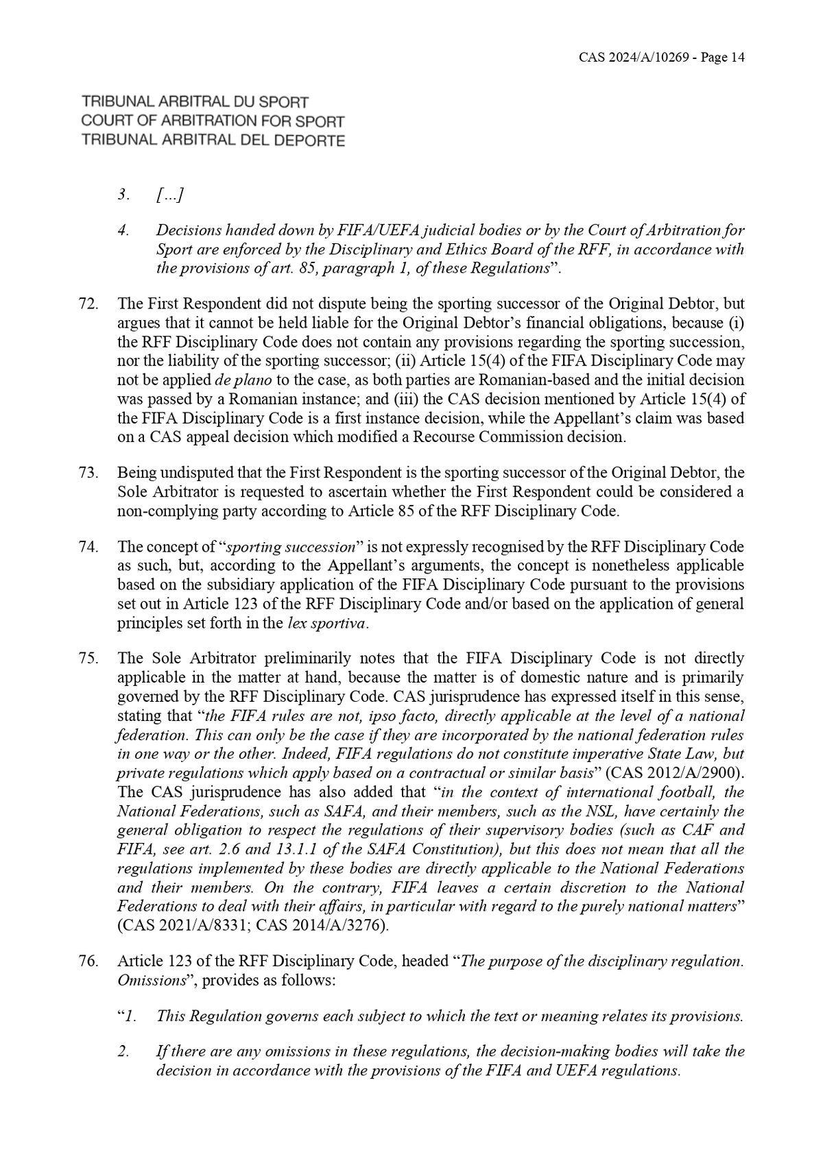 Decizie TAS Rapid - Ionuț Stancu