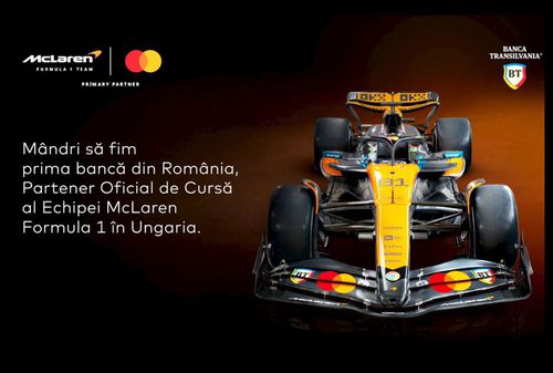 Banca Transilvania și Mastercard lansează vineri, 30 mai, un parteneriat istoric cu echipa de Formula 1 McLaren