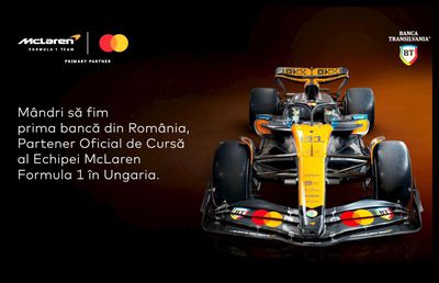 Prima bancă din România care devine partener oficial al campioanei din Formula 1 » Banca Transilvania, pe monoposturile McLaren pentru două sezoane!