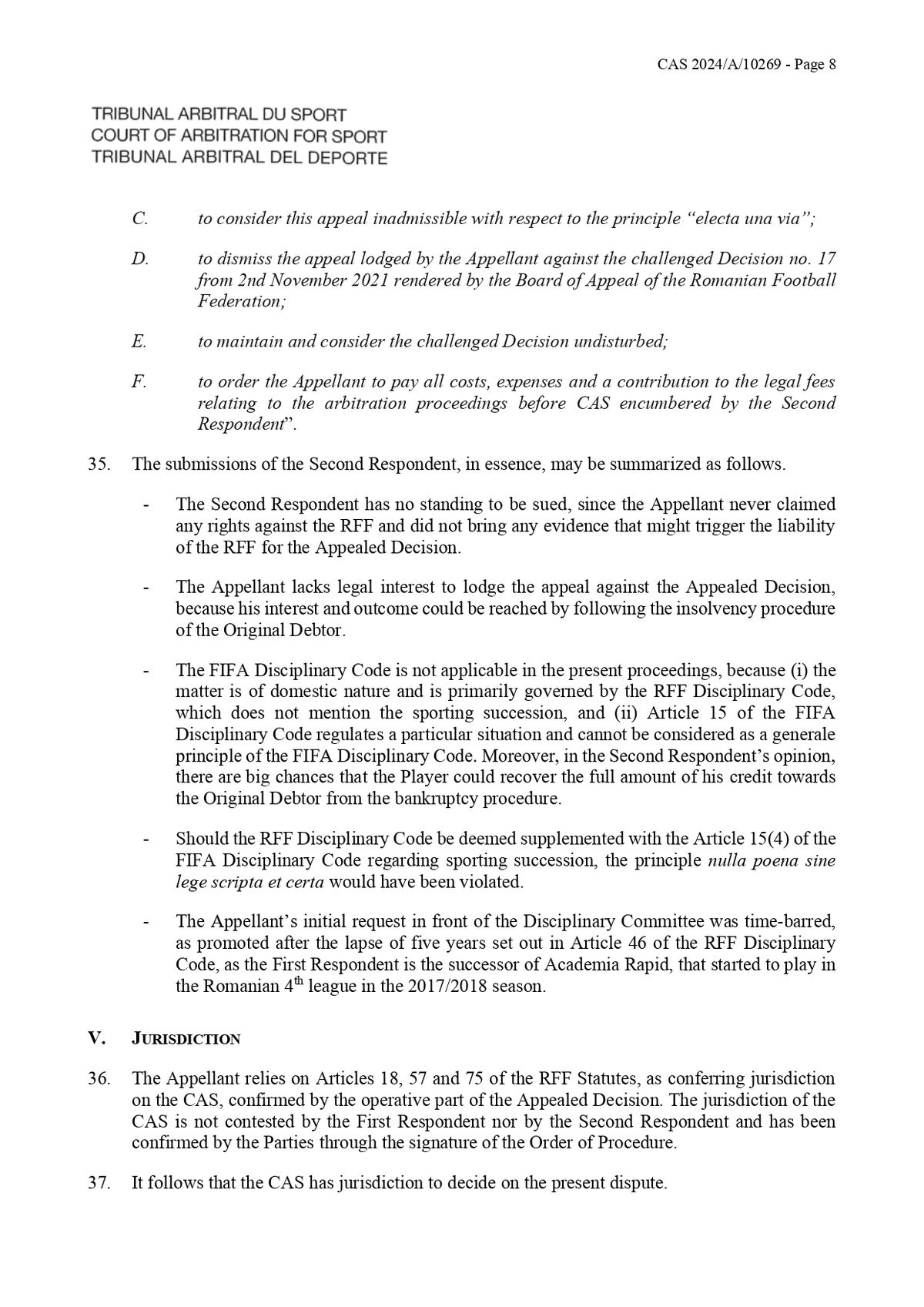 Decizie TAS Rapid - Ionuț Stancu