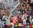 PSG-Arsenal. Ultrașii lui PSG s-au dezbrăcat la pielea goală pe Puskás Aréna. Foto: Ionuț Iordache (GSP.RO)