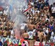 PSG-Arsenal. Ultrașii lui PSG s-au dezbrăcat la pielea goală pe Puskás Aréna. Foto: Ionuț Iordache (GSP.RO)