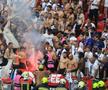 PSG-Arsenal. Ultrașii lui PSG s-au dezbrăcat la pielea goală pe Puskás Aréna. Foto: Ionuț Iordache (GSP.RO)