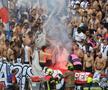 PSG-Arsenal. Ultrașii lui PSG s-au dezbrăcat la pielea goală pe Puskás Aréna. Foto: Ionuț Iordache (GSP.RO)