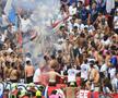 PSG-Arsenal. Ultrașii lui PSG s-au dezbrăcat la pielea goală pe Puskás Aréna. Foto: Ionuț Iordache (GSP.RO)