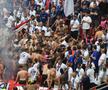 PSG-Arsenal. Ultrașii lui PSG s-au dezbrăcat la pielea goală pe Puskás Aréna. Foto: Ionuț Iordache (GSP.RO)