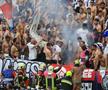PSG-Arsenal. Ultrașii lui PSG s-au dezbrăcat la pielea goală pe Puskás Aréna. Foto: Ionuț Iordache (GSP.RO)