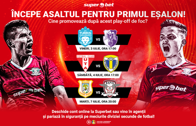 Start în cursa pentru promovare! 6 echipe dispută câte 5 finale pentru accesul în primul eșalon. Tu pe cine pariezi?