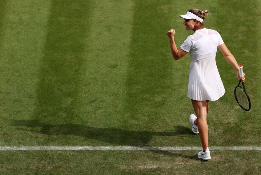 Simona Halep (30 de ani, locul 18 WTA) a învins-o pe Kirsten Flipkens (36 de ani, locul 190 WTA), scor 7-5, 6-4 în turul 2 de la Wimbledon.