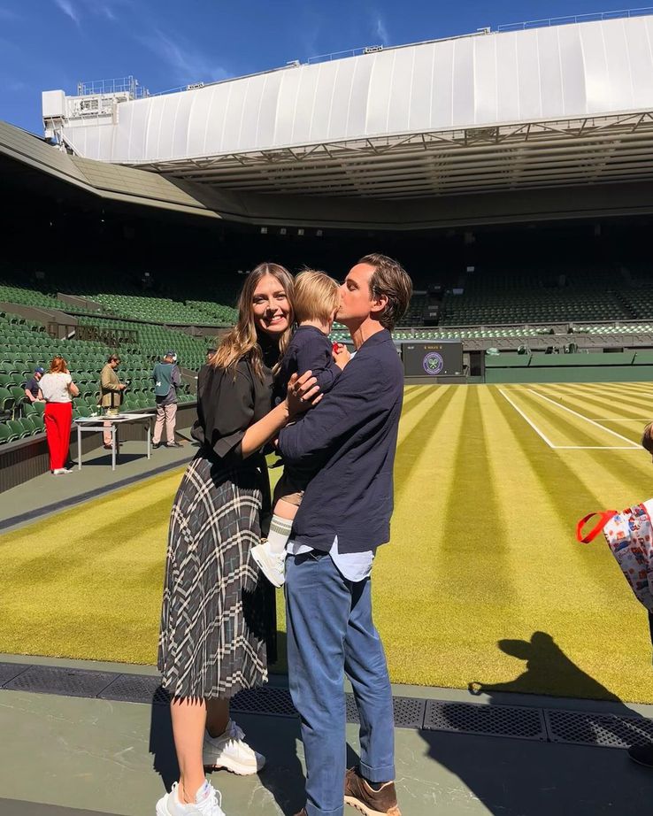 Maria Sharapova și familia sa pe Terenul Central FOTO Maria Sharapova Instagram