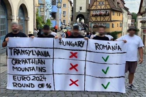 Mesajul afișat de fanii României / Foto: Instagram