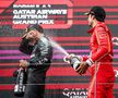 Carlos Sainz îl stropește pe George Russell - Marele Premiu al Austriei 2024 Foto: Imago