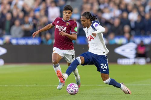 Mateus Fernandes și Djed Spence în West Ham - Tottenham / Foto: Imago Images