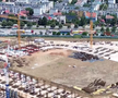 Cele mai noi imagini cu stadionul de la Pitești, surprinse din dronă // foto: capturi Facebook Constructii Erbasu