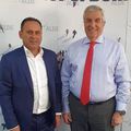 Viorel Ion, candidat la primăria din Buzău, alături de șeful ALDE, Călin Popescu Tăriceanu // foto: Facebook