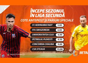 Start în Liga Secundă a României! Ce spun cotele Betano despre șansele celor de la CSA Steaua,”U” Cluj, Petrolul sau Hermannstadt