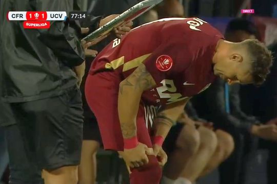 Ciprian Deac a revenit pe teren în CFR Cluj - CSU Craiova // foto: captură DigiSport