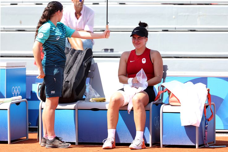 Bianca Andreescu, în lacrimi după accidentarea de la Jocurile Olimpice, foto: Getty Images