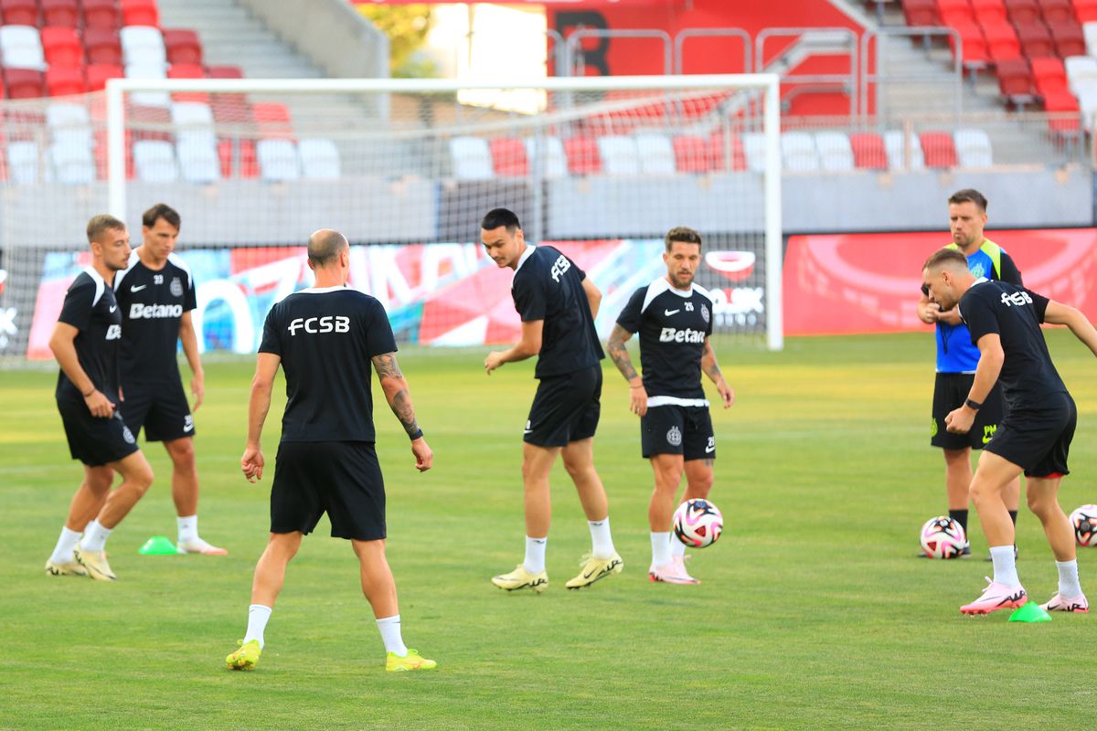 Antrenament FCSB înaintea returului cu M. Tel Aviv