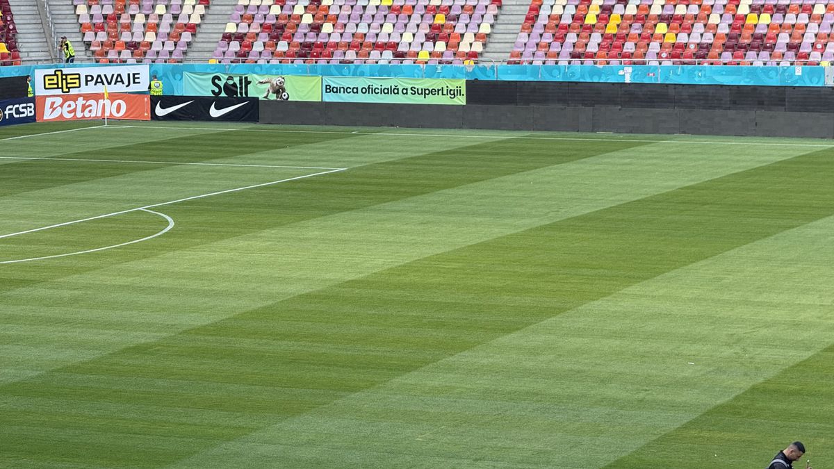 FCSB - Shkendija se joacă pe un gazon impecabil! Imagini de la Arena Națională, înaintea meciului capital de calificare