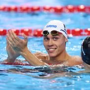 David Popovici, în semifinala probei de la 100 m liber. FOTO: Getty Images