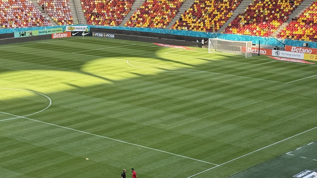 FCSB - Shkendija se joacă pe un gazon impecabil! Imagini de la Arena Națională, înaintea meciului capital de calificare