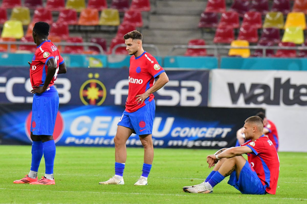 Imagini din finalul meciului FCSB - Shkendija