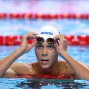 David Popovici, în semifinala probei de la 100 m liber. FOTO: Getty Images