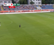 Golul 4 în Botoșani - Unirea Slobozia, cu Antoche depășit la viteză de Mailat. FOTO: captură Prima Sport