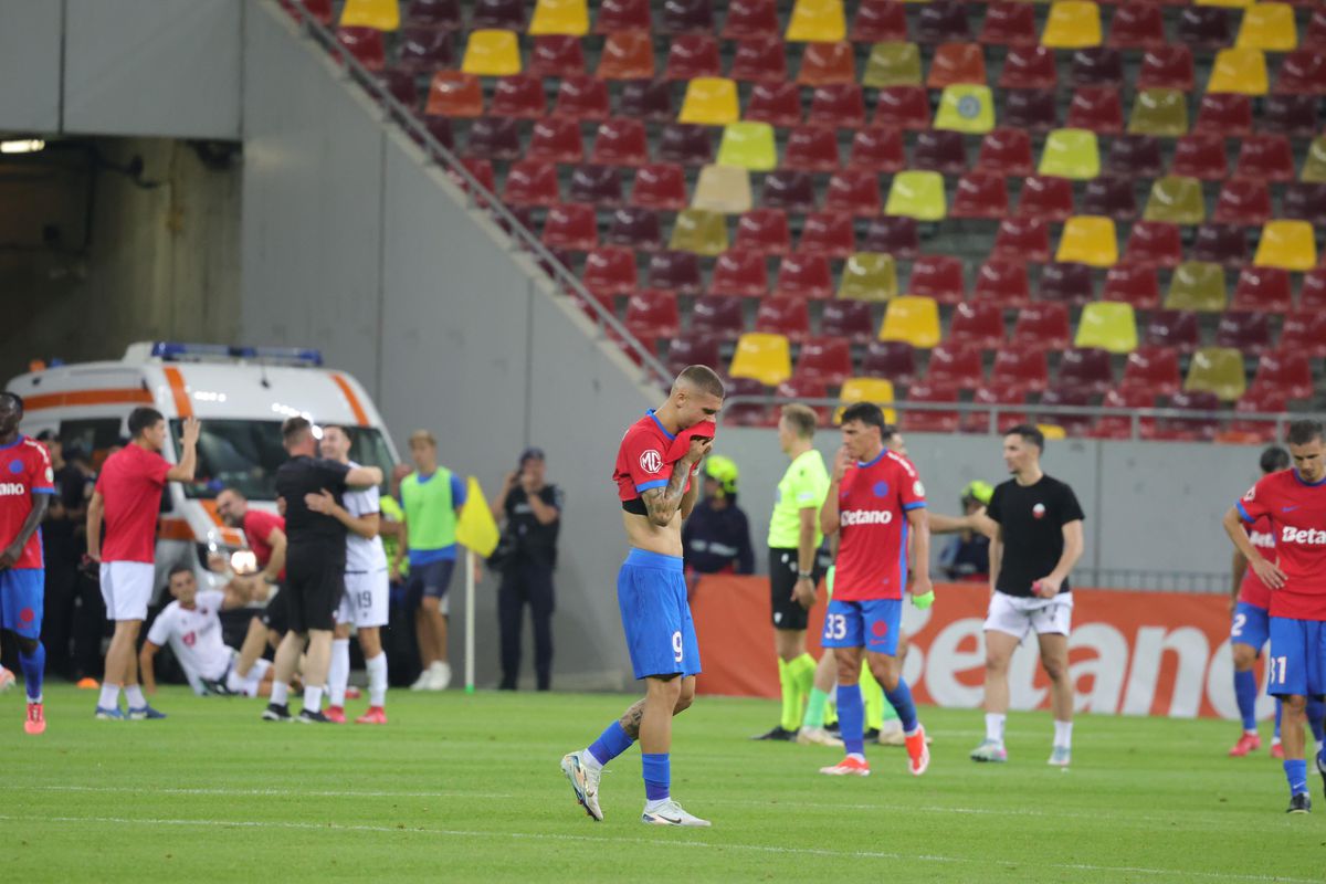 Imagini din finalul meciului FCSB - Shkendija