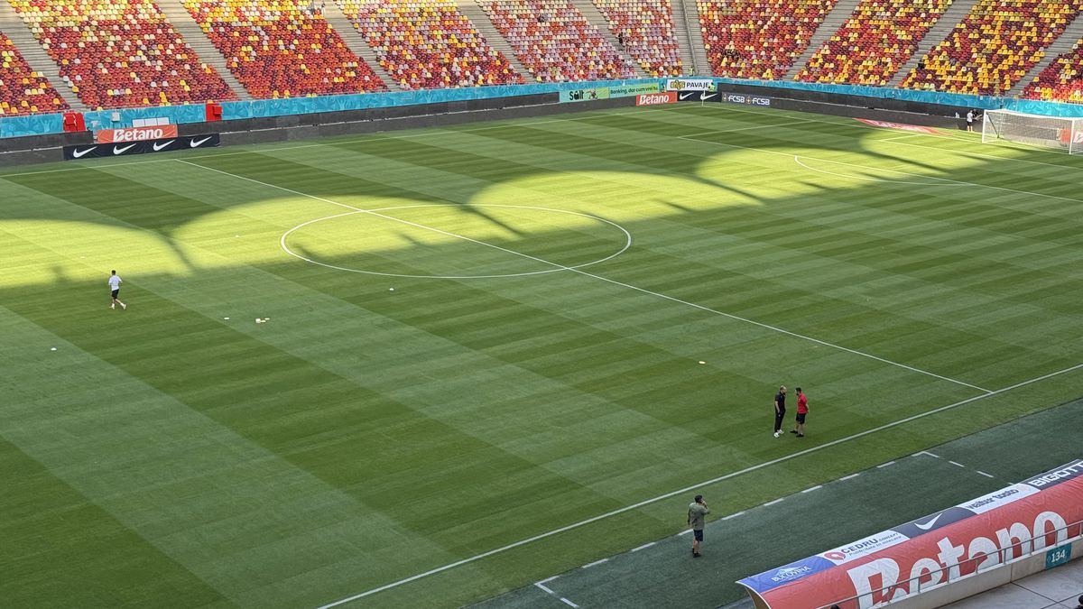 FCSB - Shkendija se joacă pe un gazon impecabil! Imagini de la Arena Națională, înaintea meciului capital de calificare