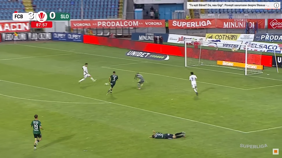 Golul 4 în Botoșani - Unirea Slobozia, cu Antoche depășit la viteză de Mailat