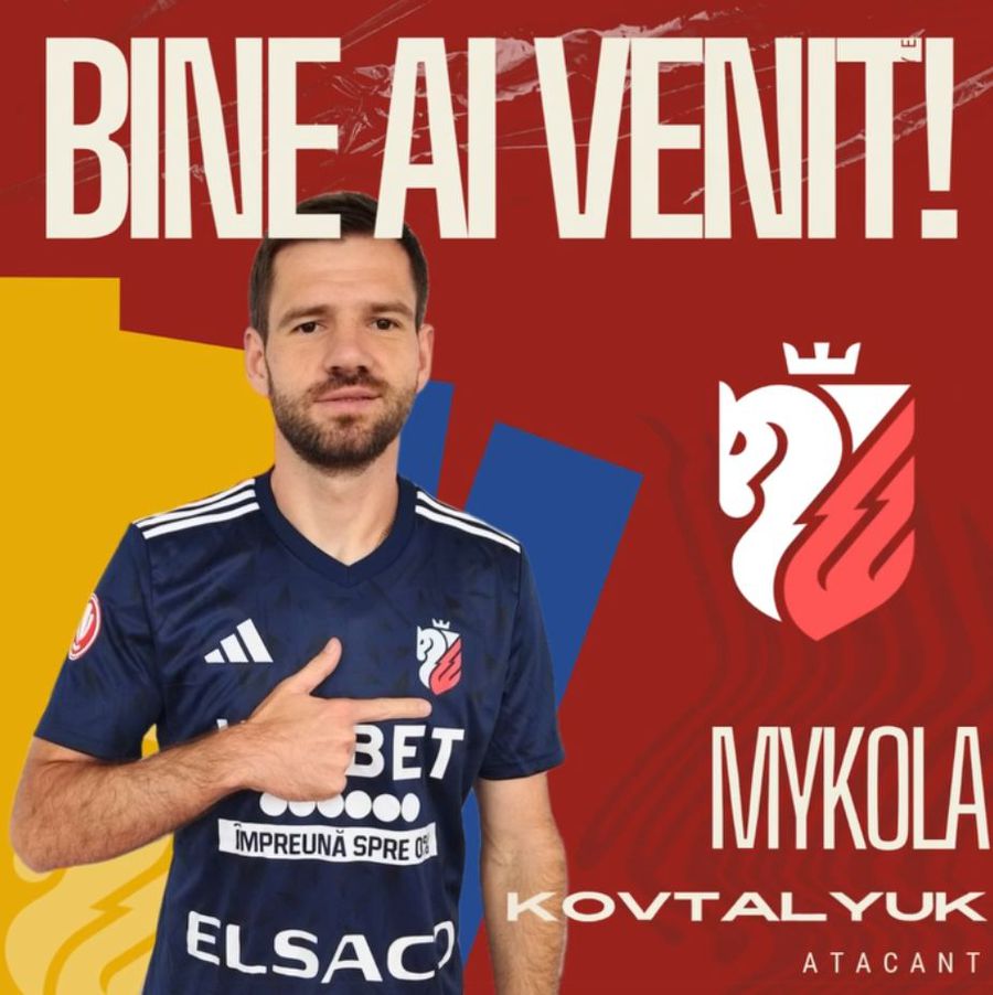 Mykola Kovtalyuk, noul atacant al celor de la FC Botoșani. FOTO: Facebook @Fotbal Club Botoșani Atacantul ucrainean de 1,91metri înălțime a semnat în Superliga: „Bine ai venit!”