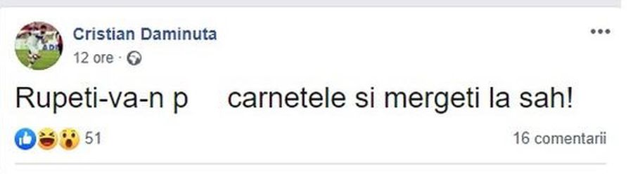 GUIMARAES - FCSB 1-0 // Cristi Daminuță, atac FRAPANT pe Facebook la jucătorii lui Becali: „Rupeți-vă în p*** mea carnetele și mergeți la șah!”