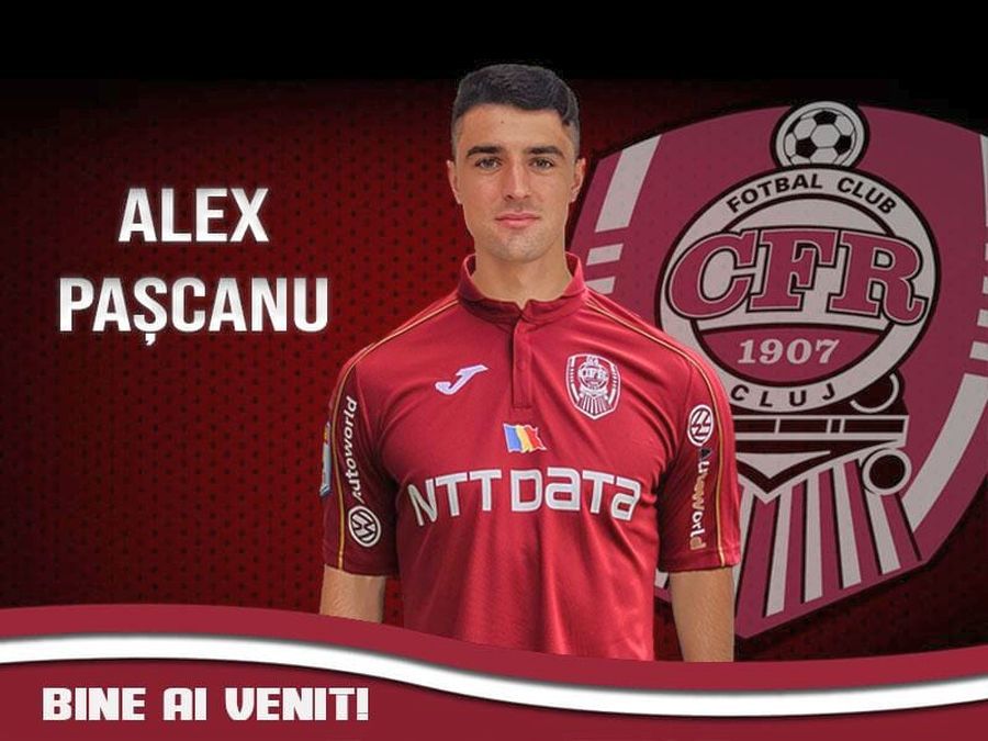OFICIAL Alex Pașcanu la CFR Cluj » Campioana l-a prezentat oficial pe jucătorul dorit și de FCSB