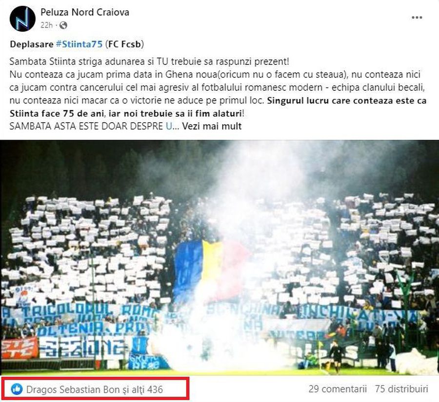 Discurs agresiv al oltenilor înaintea derby-ului din Ghencea: „Jucăm contra cancerului cel mai agresiv al fotbalului românesc, echipa clanului Becali”