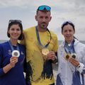 Gianina Van Groningen, Marian Enache, Roxana Anghel având ca fundal Marea Neagră FOTO Ionuț Coman