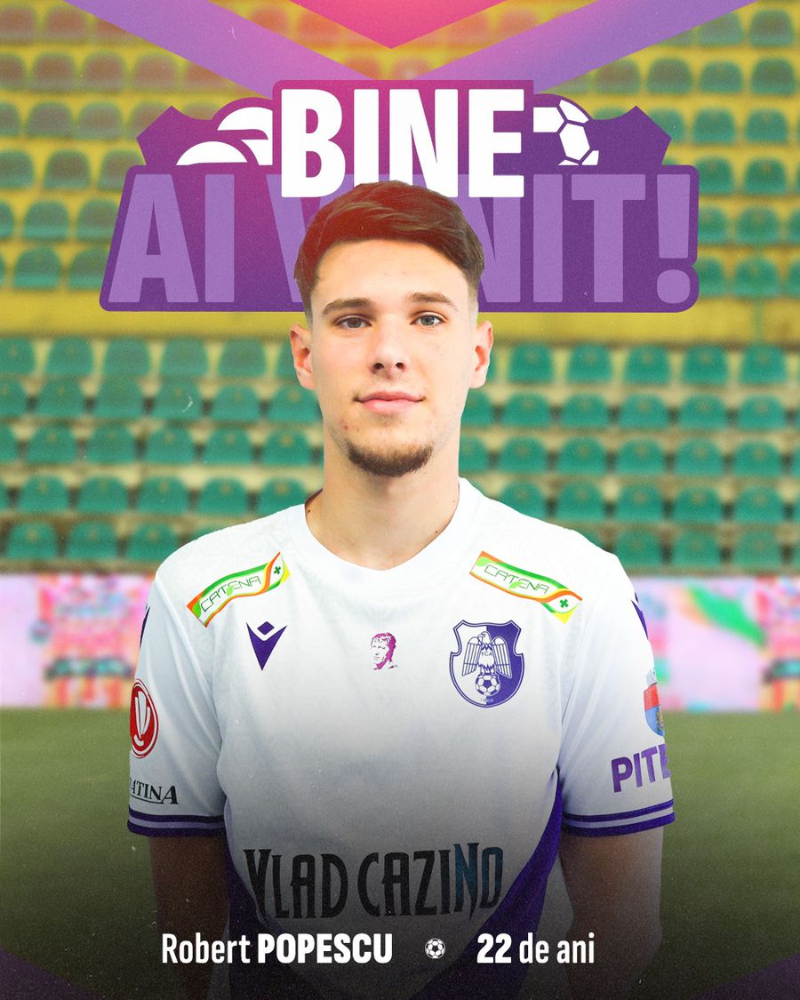 Robert Popescu este noul fotbalist al celor de la FC Argeș Robert Popescu a semnat cu revelația din Superliga: „Bine ai venit!”