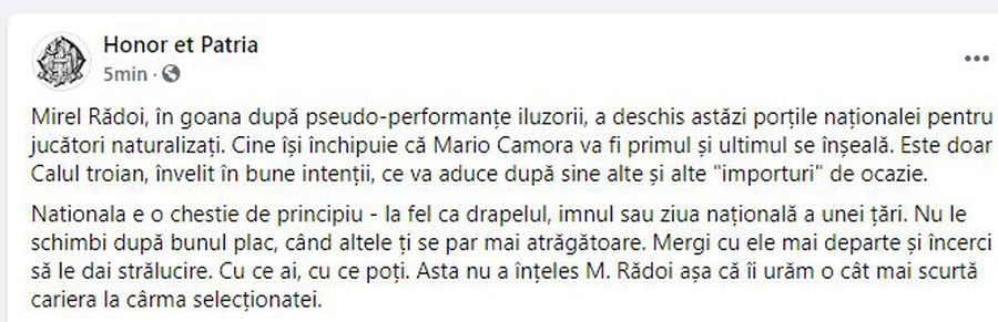 Ultrașii români, REVOLTAȚI după convocarea lui Mario Camora: „Rădoi, îți urăm o carieră cât mai scurtă la națională!”